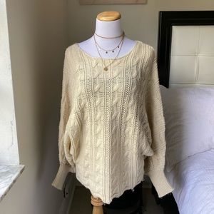 Cream batwing Sweater